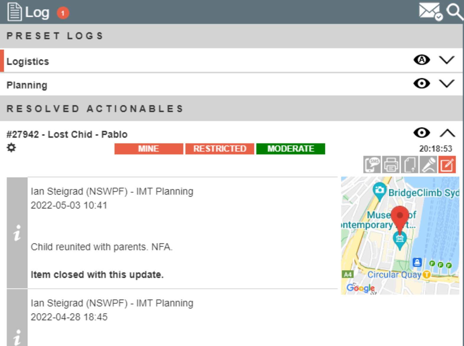 Close Actionables Screenshot