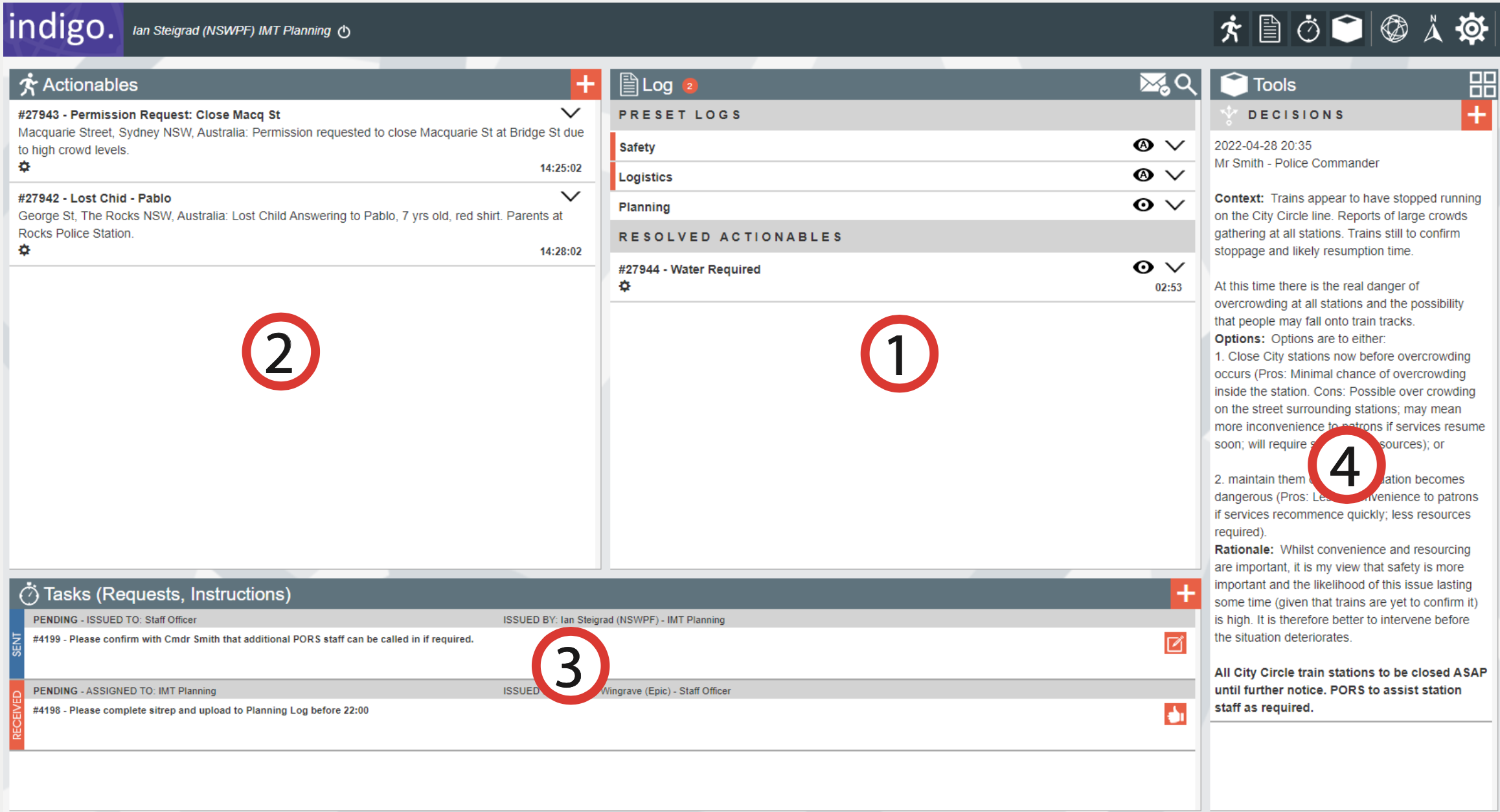 Indigo Console Screenshot